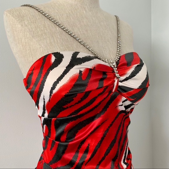 Windsor 🐅tiger stripes red black mini dress - Picture 8 of 8